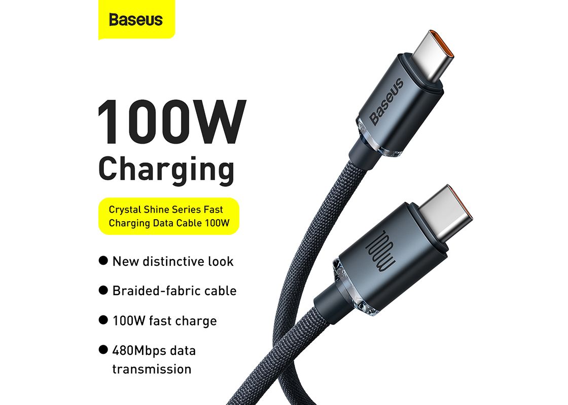 Baseus Crystal Shine Series Fast Charging Data Cable Type-C to Type-C 100W