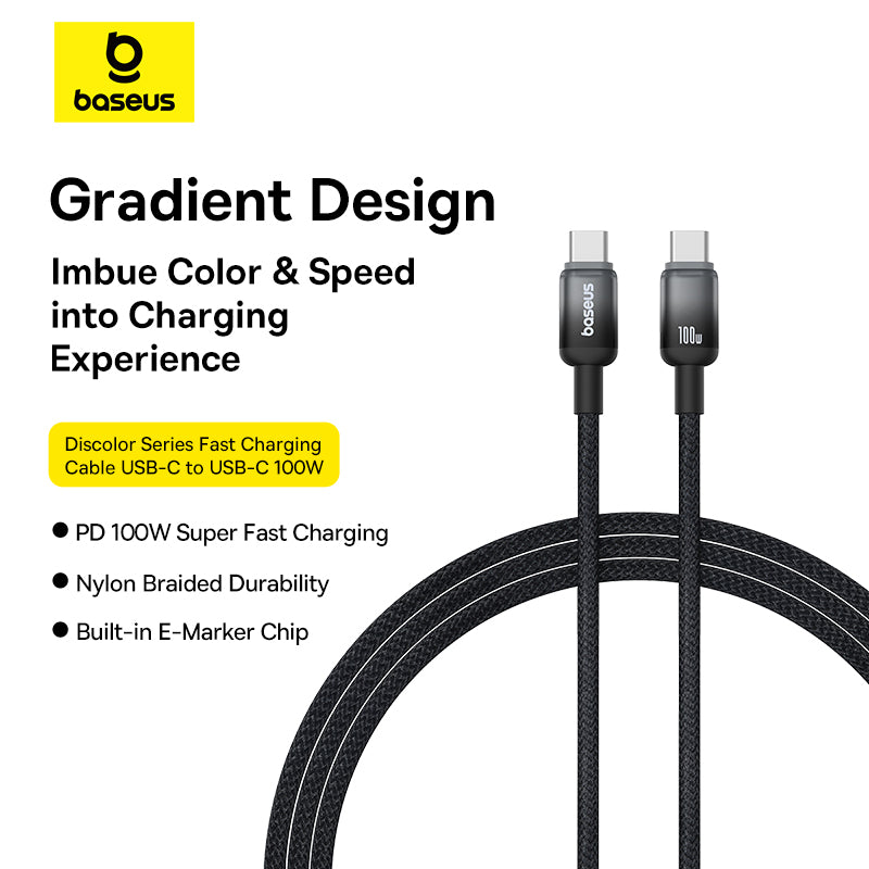 Baseus Discolor Fast Charging Cable USB-C to USB-C 100W