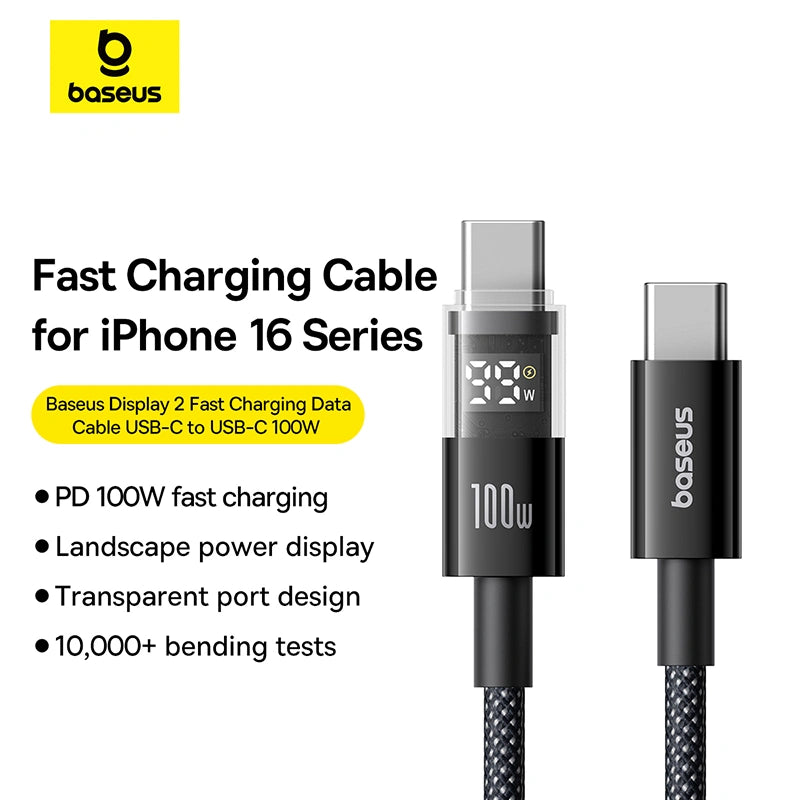 Baseus Display 2 Fast Charging Data Cable USB-C to USB-C 100W
