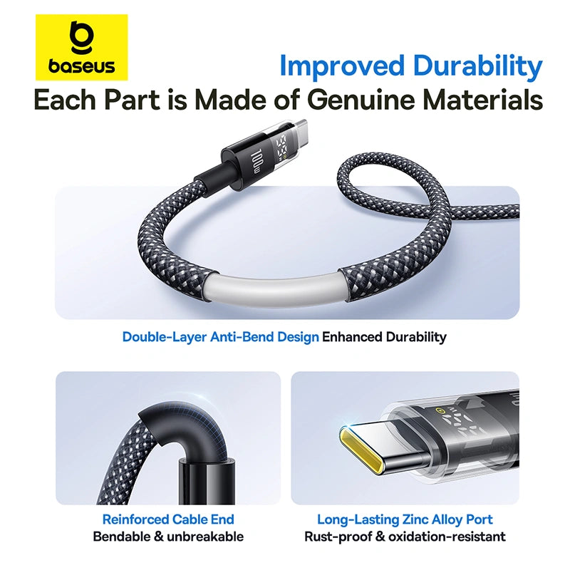 Baseus Display 2 Fast Charging Data Cable USB-C to USB-C 100W