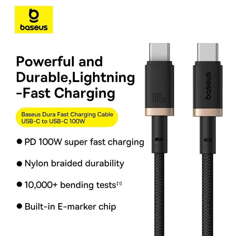 Baseus Dura Series Fast Charging Cable Type-C to Type-C 100w