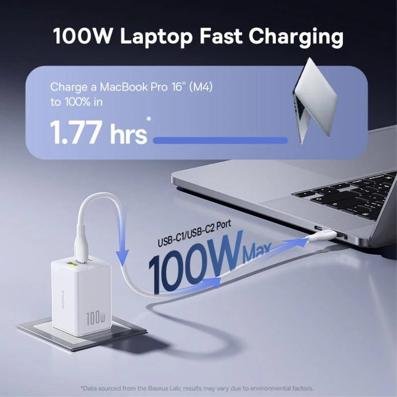 Baseus EnerFill FE11 3-Port USB-C Fast Charger 100W