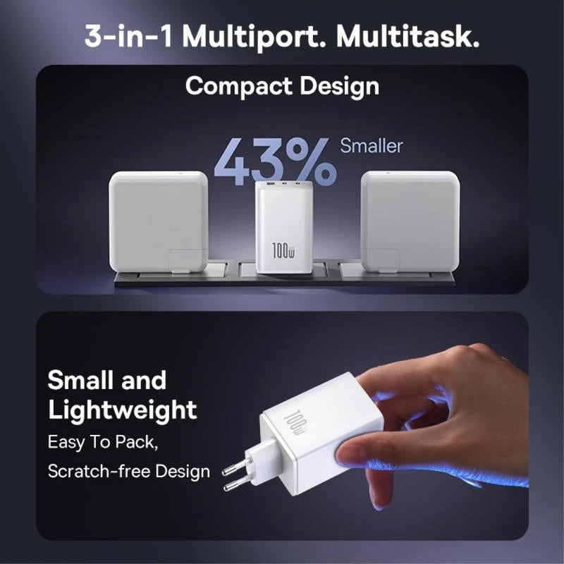 Baseus EnerFill FE11 3-Port USB-C Fast Charger 100W