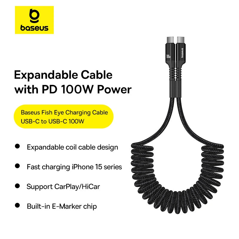 Baseus Fish-Eye Fast Charging Data Cable USB-C to USB-C 100W