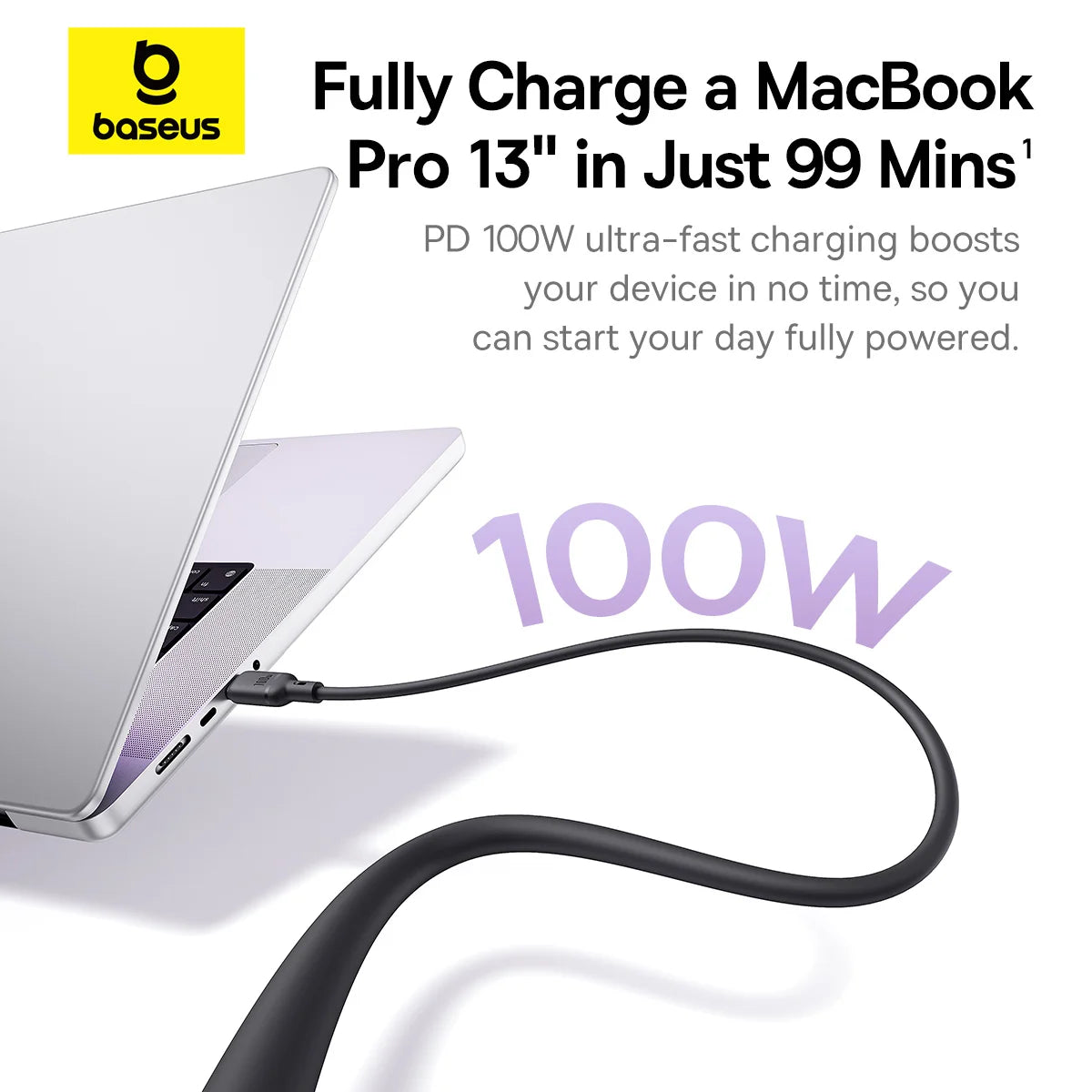 Baseus New Pudding Series Fast Charging Cable Type-C to Type-C 100W 1.5m Cluster Black