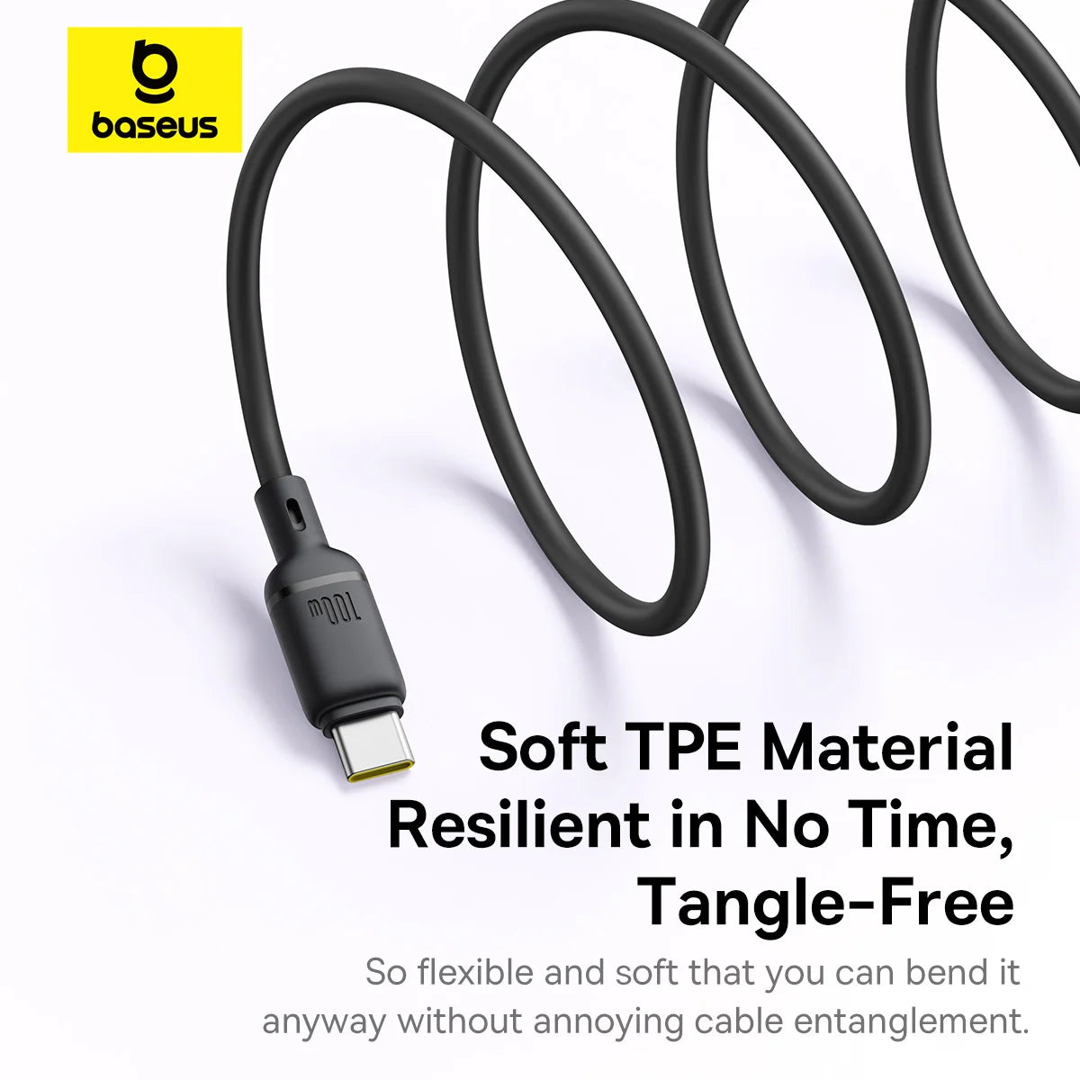 Baseus New Pudding Series Fast Charging Cable Type-C to Type-C 100W 1.5m Cluster Black