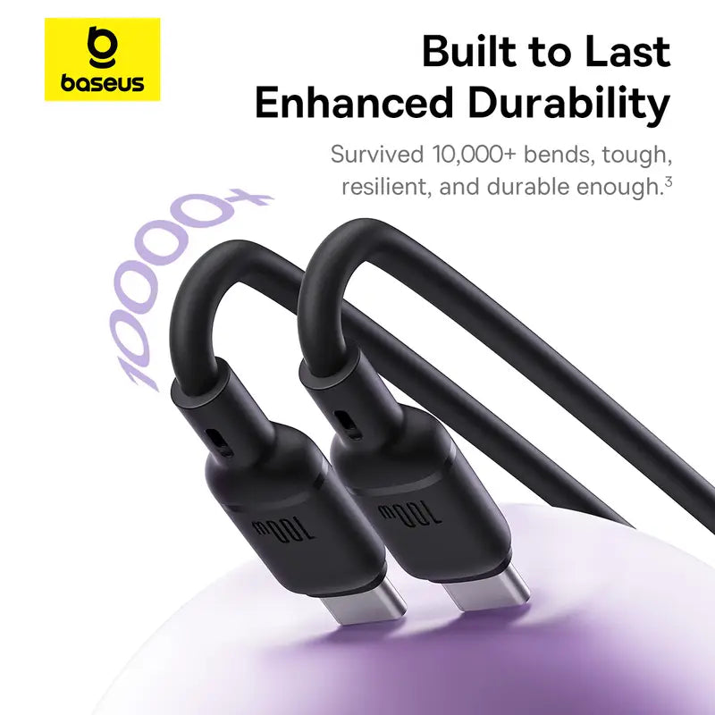 Baseus New Pudding Series Fast Charging Cable Type-C to Type-C 100W 1.5m Cluster Black
