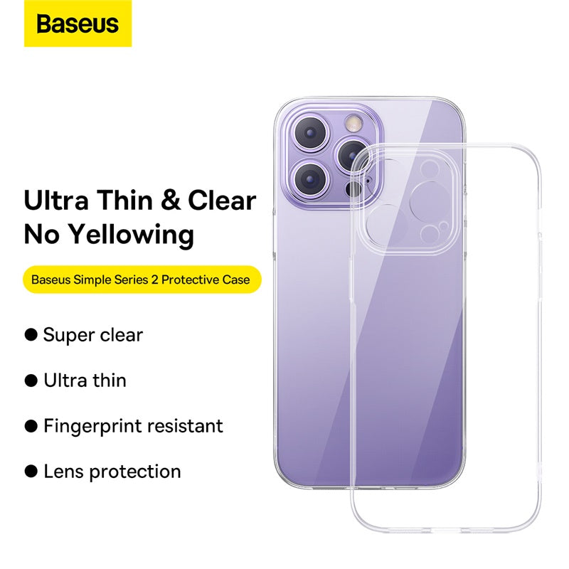 Baseus Simple Series 2 Protective Case for iP 14 Series, Clear