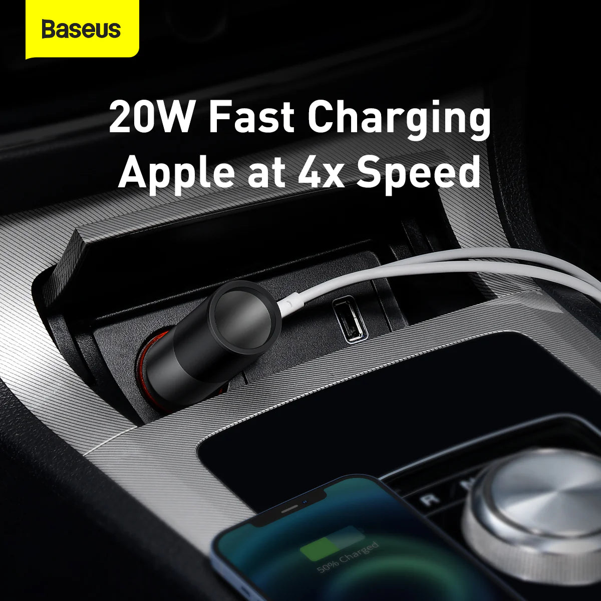 Baseus Share Together Fast Charge Car Charger with Cigarette Lighter Expansion Port 120W