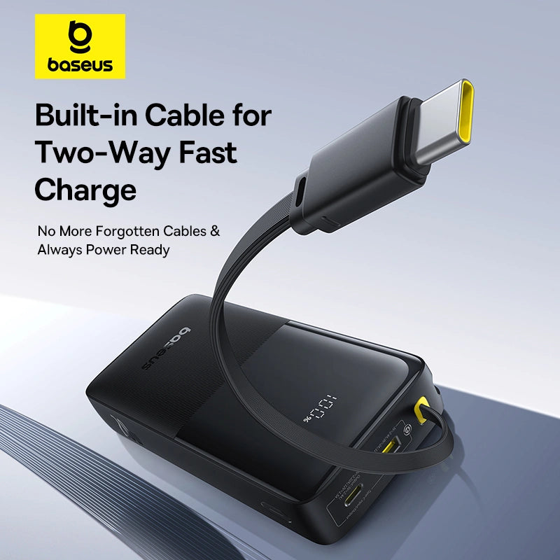 Baseus Bipow 2 Digital Display Power Bank 20000mAh 20W With Built-in Type C Cable