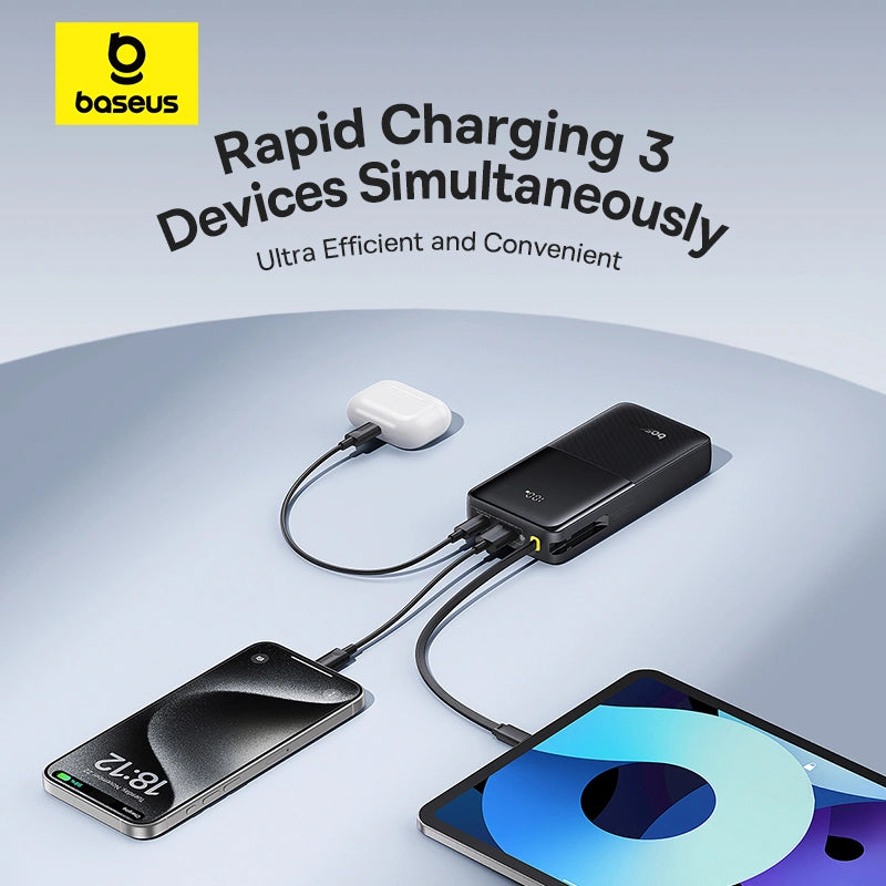 Baseus Bipow 2 Digital Display Power Bank 20000mAh 20W With Built-in Type C Cable