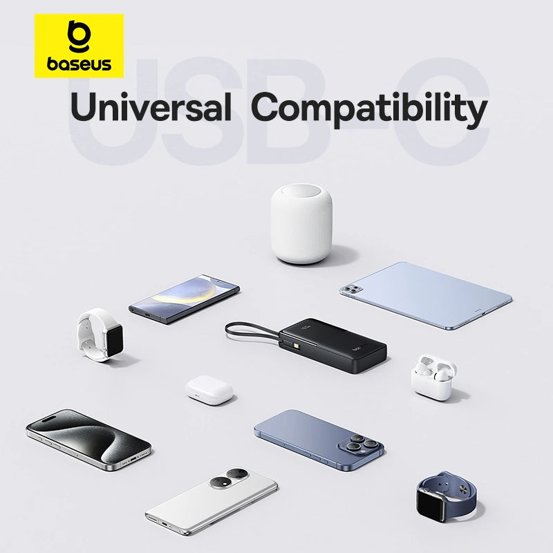 Baseus Bipow 2 Digital Display Power Bank 20000mAh 20W With Built-in Type C Cable