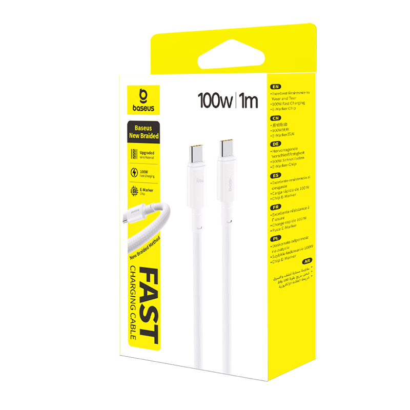 Baseus New Braided Fast Charging Cable USB-C to USB-C 100W