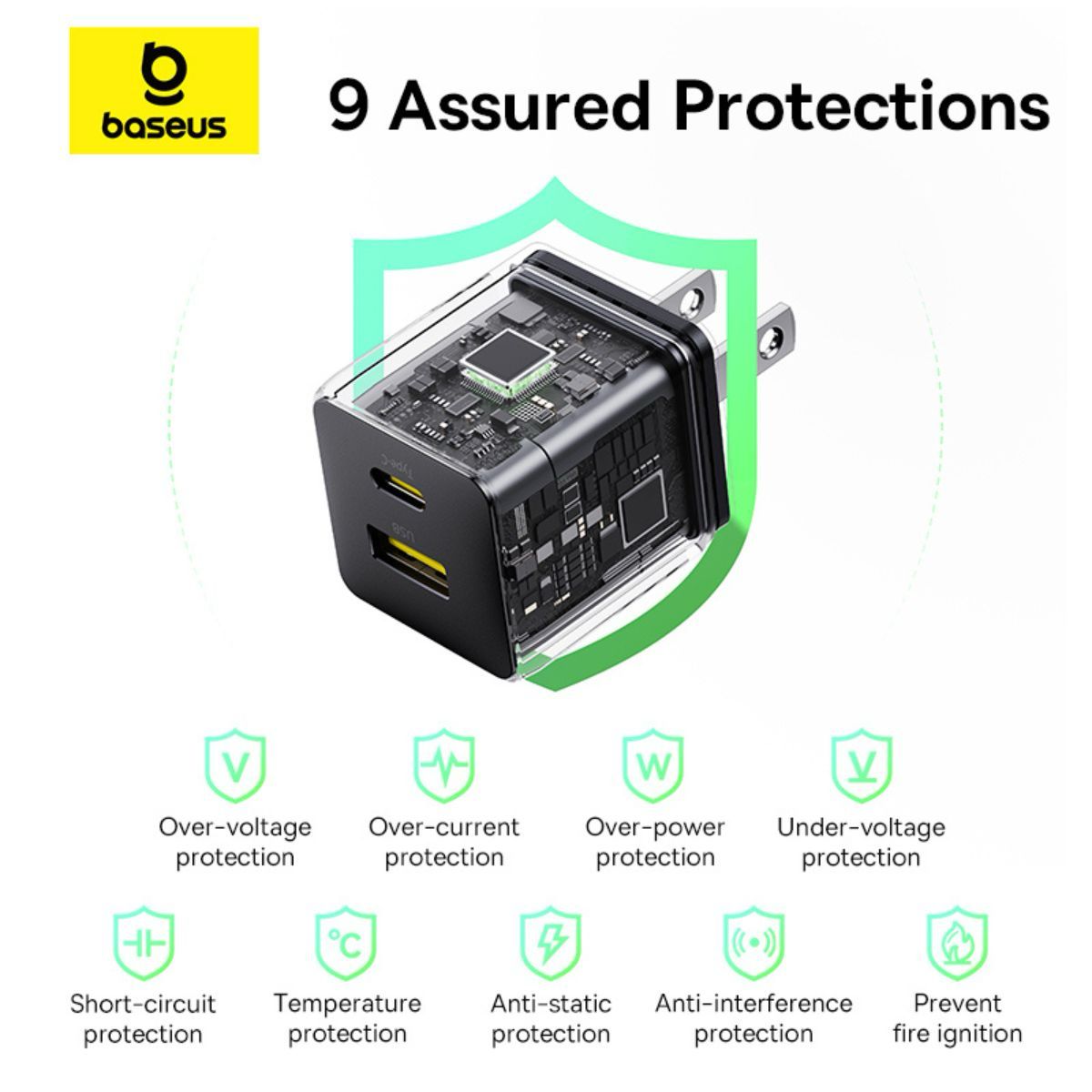 Baseus Palm Series Fast Charger C+U 20W US