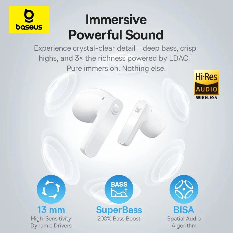 Baseus BS1 Wireless Bluetooth Earphone With 4Mics Noise Reduction