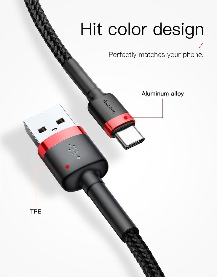 Baseus cafule Cable USB For Type-C 3A