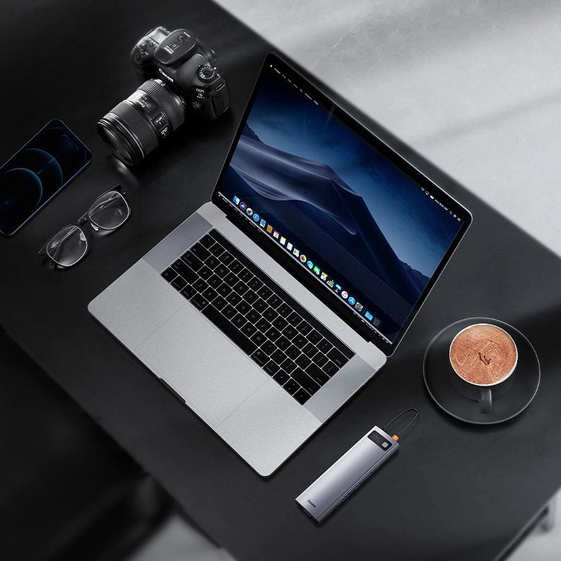 Baseus Metal Gleam Series 11-Port HUB(Type-C to 2*HDMI4K@60Hz*1+VGA*1+USB3.0*3+PD*1+RJ45*1+SD*1+TF*1+3.5mm*1)