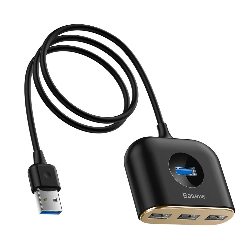 Baseus Square round 4 in 1 USB HUB Adapter(USB3.0 TO USB3.0*1+USB2.0*3) 1m
