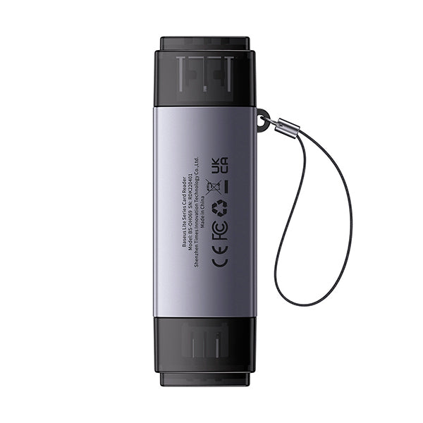 Baseus Lite Series USB-A & Type-C to SD/TF Card Reader Grey