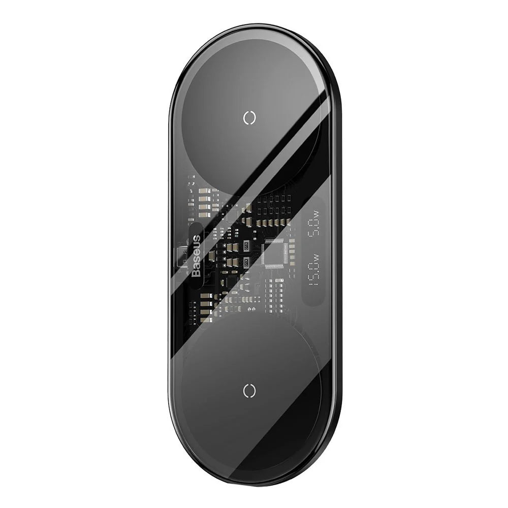 Baseus Digital LED Display 2 in 1 Wireless Charger 20W Black Universal