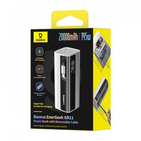 Baseus EnerGeek GR11 Power Bank with Retractable Cable 20000mAh 145W