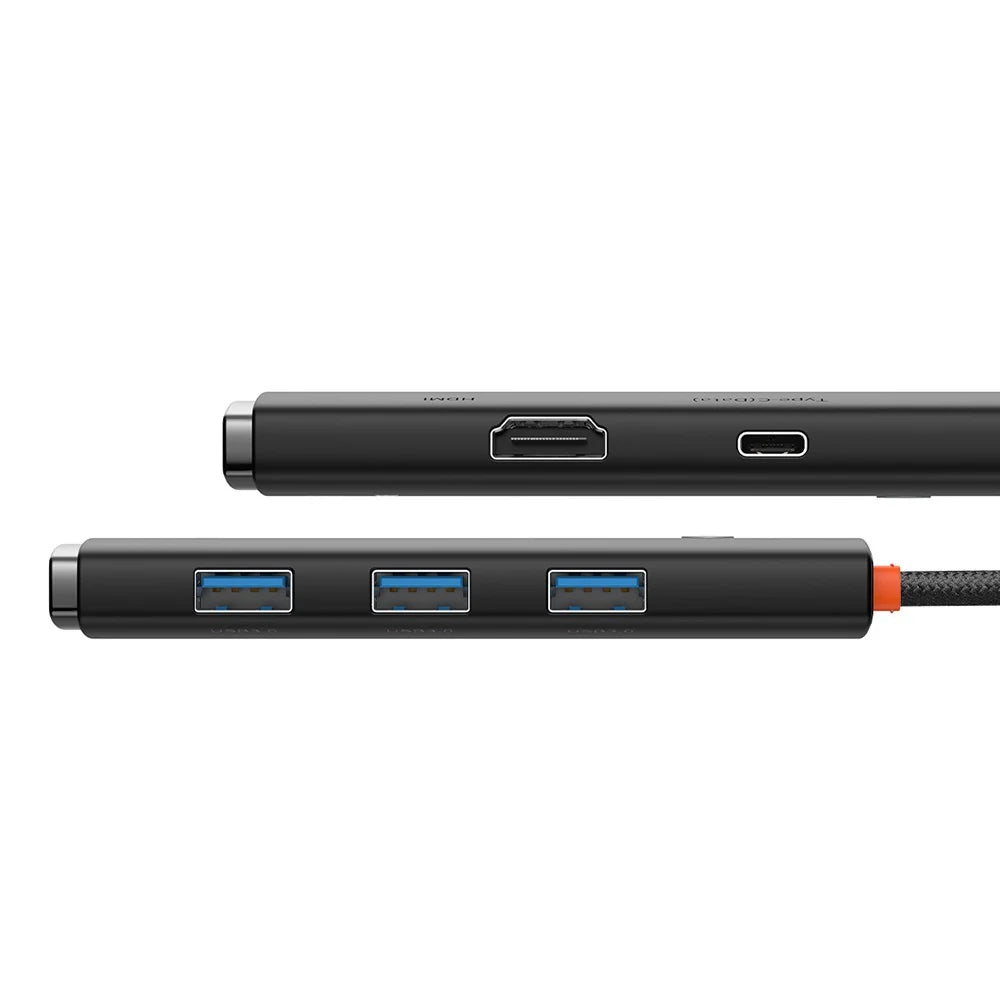 Baseus Lite Series 5-Port Type-C HUB Docking Station (Type-C to HDMI+USB3.0*3+PD) Black
