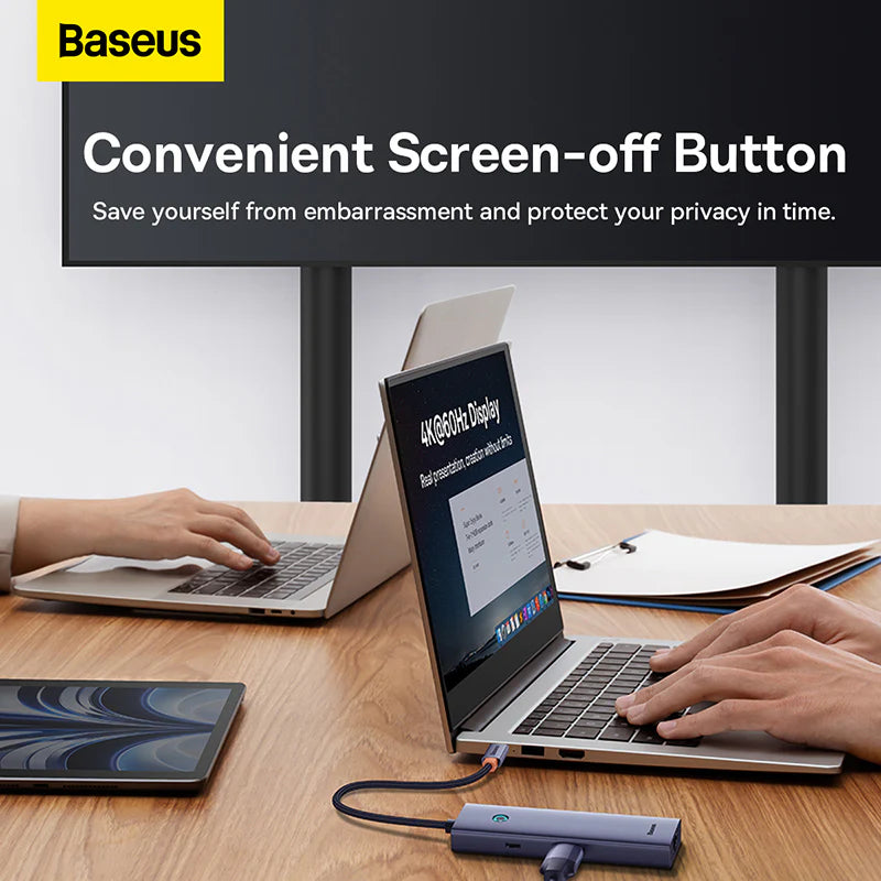 Baseus UltraJoy Series 6-Port HUB AIR Space Grey（Type-C to HDMI4K@60Hz*1+USB3.0*2+USB2.0*1+Type-C3.0*1+PD*1）