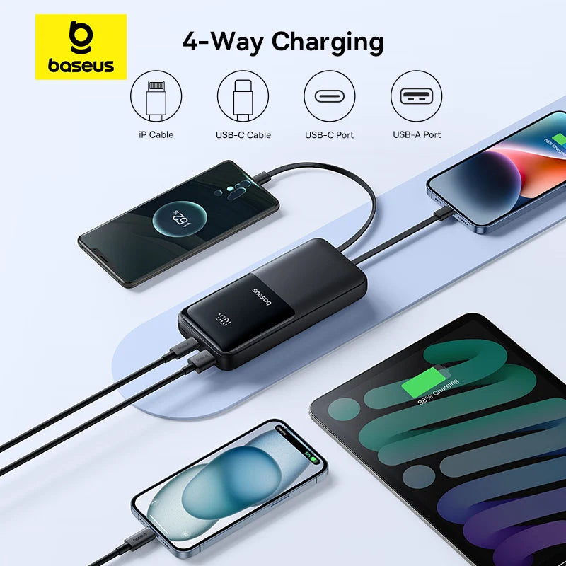 Baseus  Dual Cable Powerbank with Digital Display 20000mAh 22.5W