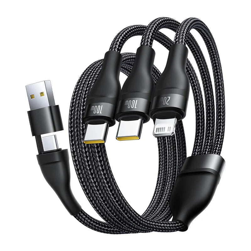 Baseus Flash Series 3 Two-For-Three Fast Charging Cable U+C To C+C+L 100W