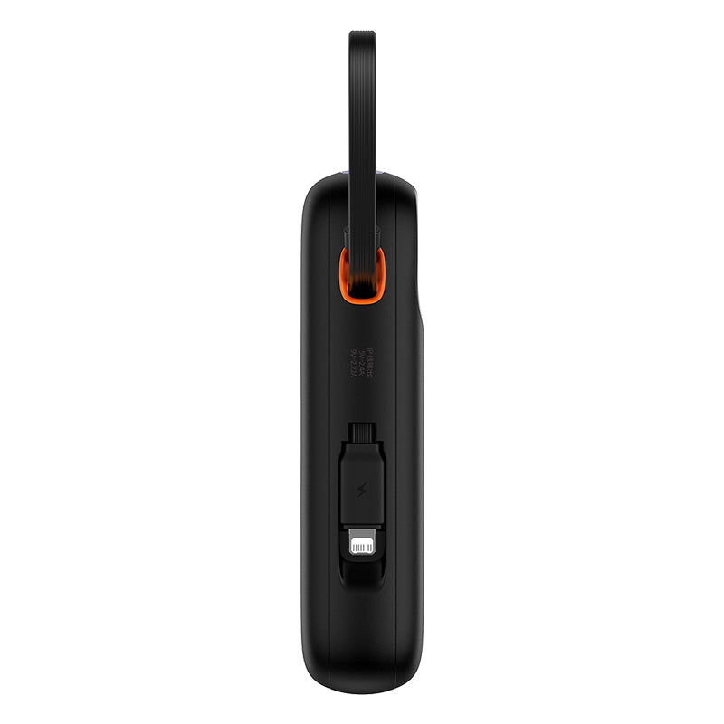 Baseus Qpow2 Dual-Cable Digital Display Fast Charge Power Bank 20000mAh 22.5W (With: Simple charging cable  Type-C  3A 0.3m  Black)
