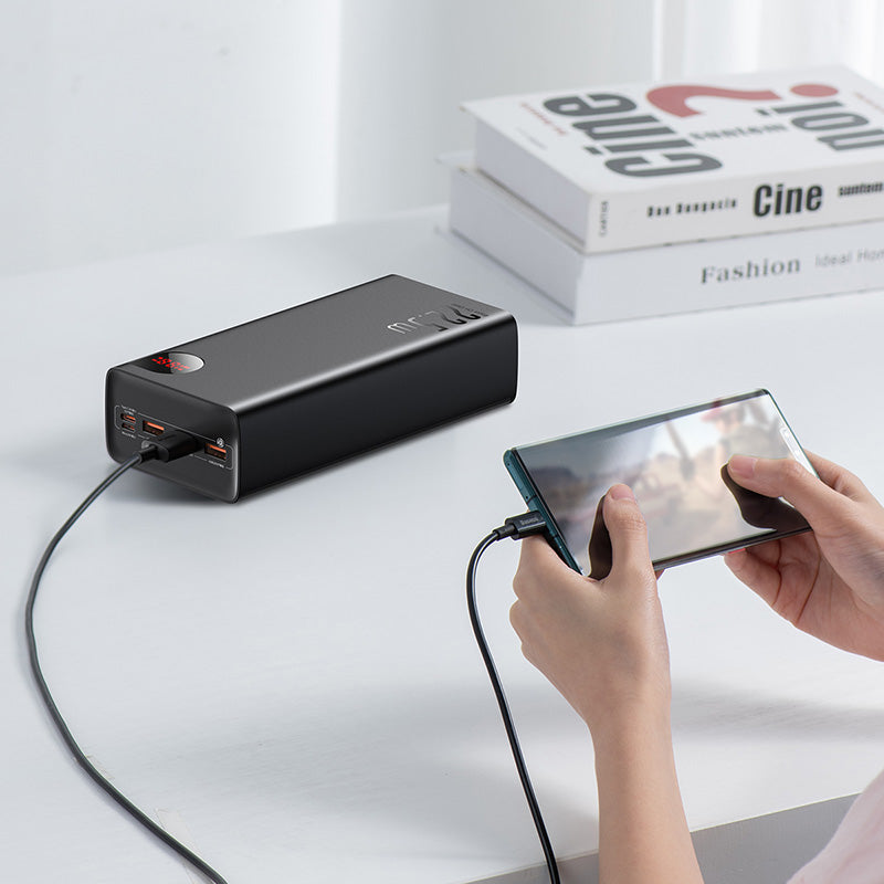 Baseus Adaman Digital Display Fast Charge Power Bank 40000mAh 22.5W (With Simple Series Charging Cable USB to Type-C 0.3m  Black)