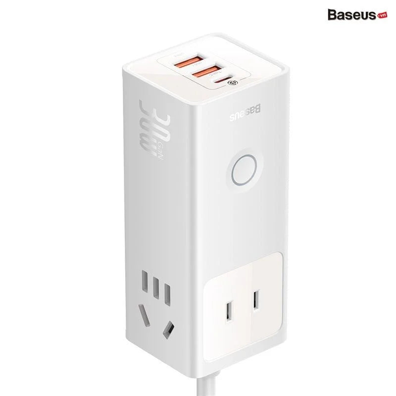 Baseus 30w PowerCombo Digital PowerStrip 3AC+2U+1C With 1.5m Power Cord (CN Plug)
