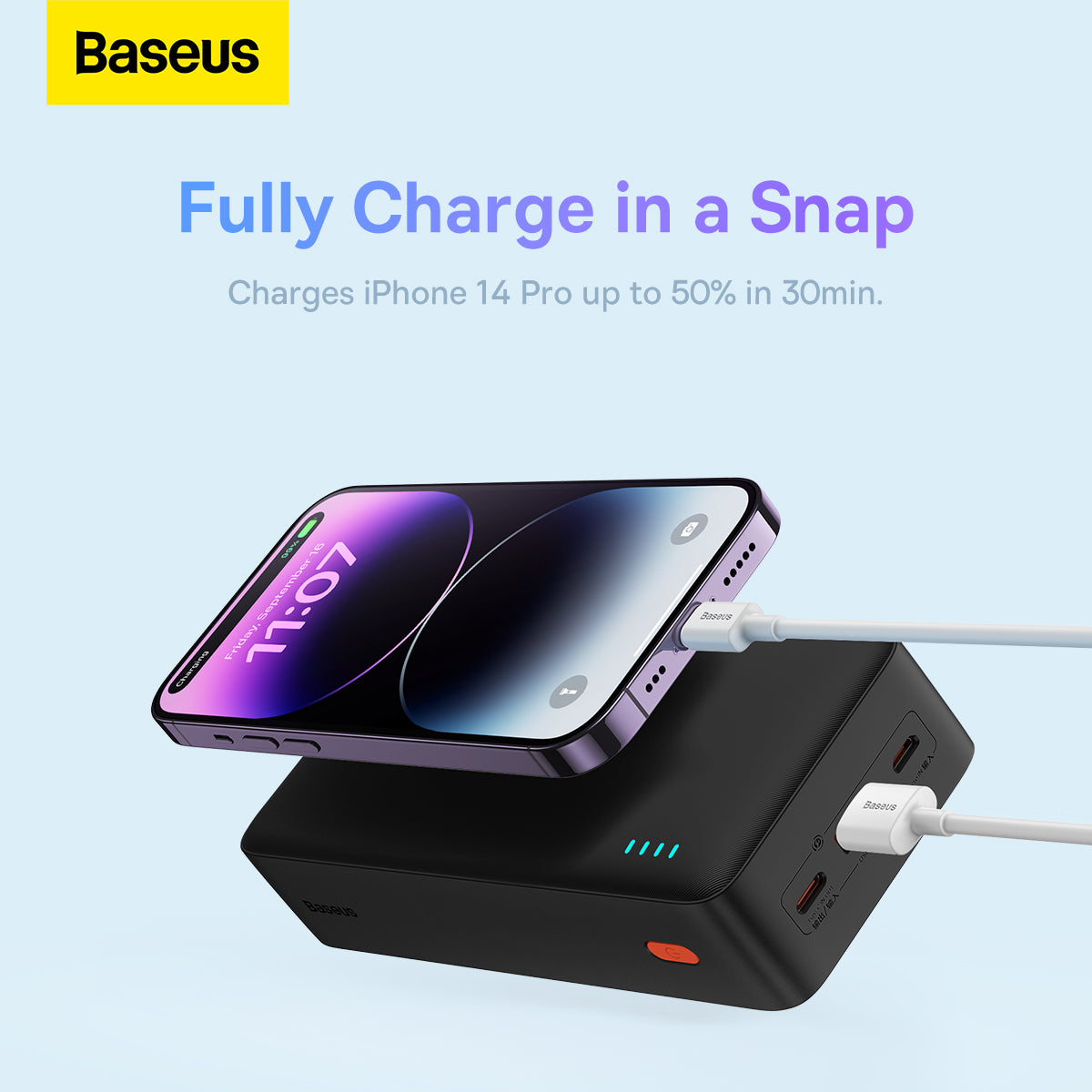 Baseus Airpow Fast Charge Power Bank 30000mAh 20W（With Simple Series Charging Cable USB to Type-C 0.3m Black）