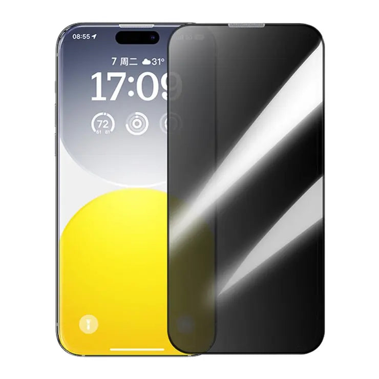 Baseus Corning Series Full-Coverage Tempered Glass Screen Protector with Built-in Dust Filter for iP 15 Series (Pack of 1, with dust-proof installation tool and cleaning kit