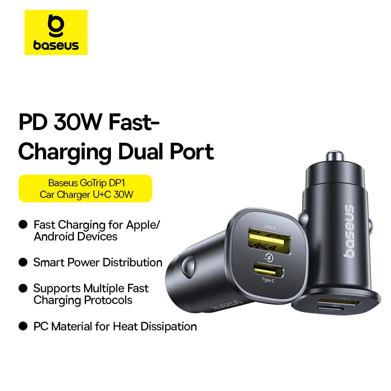 Baseus GoTrip Car Charger C+U 30W