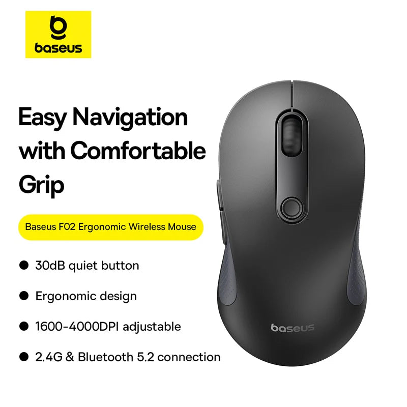 Baseus F02 Ergonomic Wireless Mouse（without Battery）