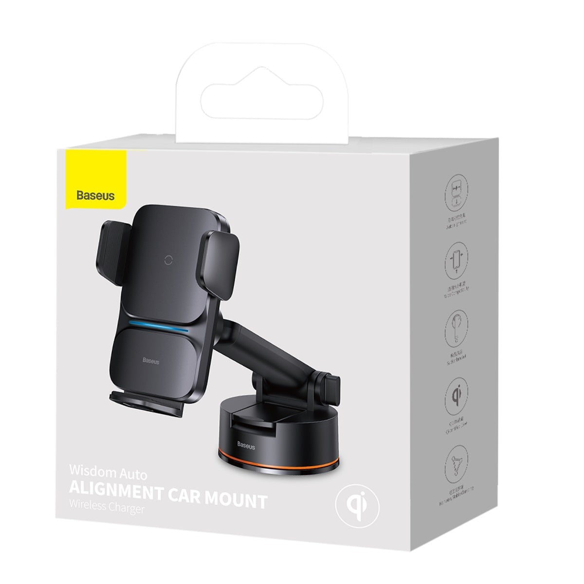 Baseus Wisdom Auto Allignment Car Mount Wireless Charger 15W (Suction Cup Type)