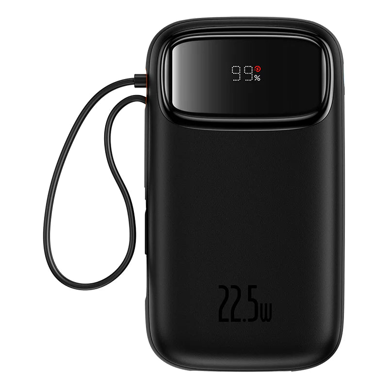 Baseus Qpow2 Dual-Cable Digital Display Fast Charge Power Bank 10000mAh 22.5W（With: Simple charging cable  Type-C  3A 0.3m )