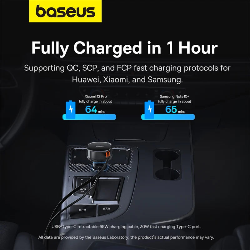 Baseus Enjoyment Pro Retractable USB-C Car Charger 60W