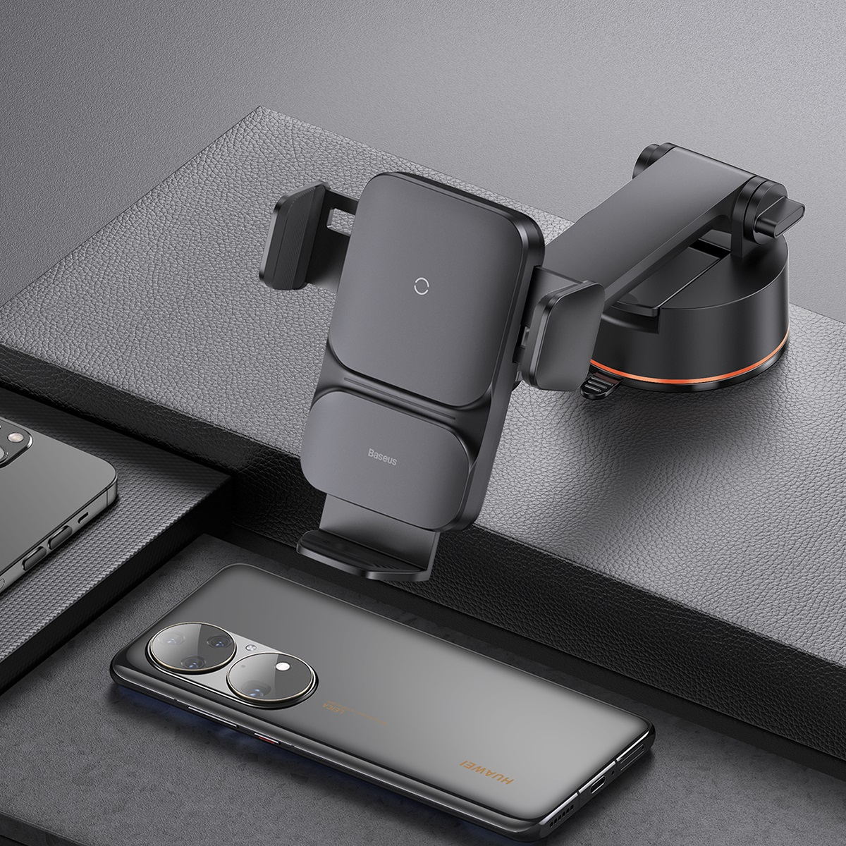 Baseus Wisdom Auto Allignment Car Mount Wireless Charger 15W (Suction Cup Type)