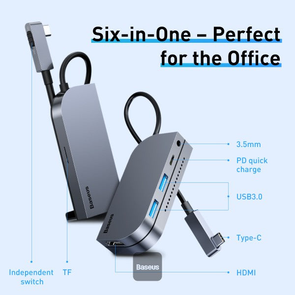 Baseus Bend Angle No.7 Multifunctional Type-C HUB Converter（Upgrade)