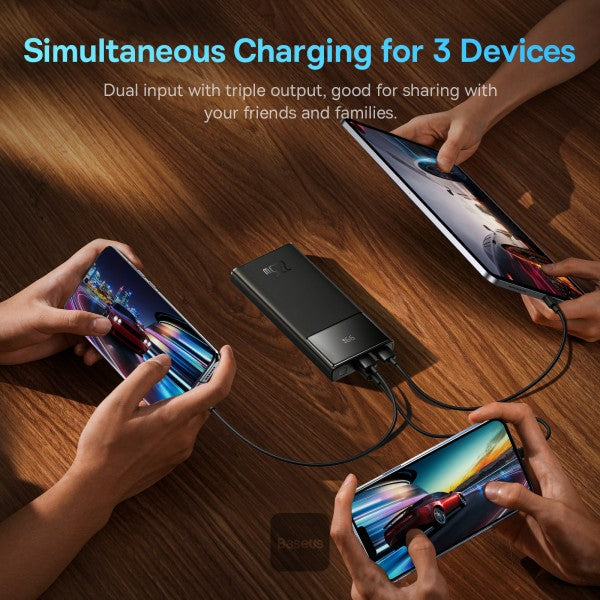 Baseus Star-Lord Digital Display Fast Charge Power Bank 10000mAh 22.5W Black（With Simple Series Charging Cable USB to Type-C 3A 0.3m Black）