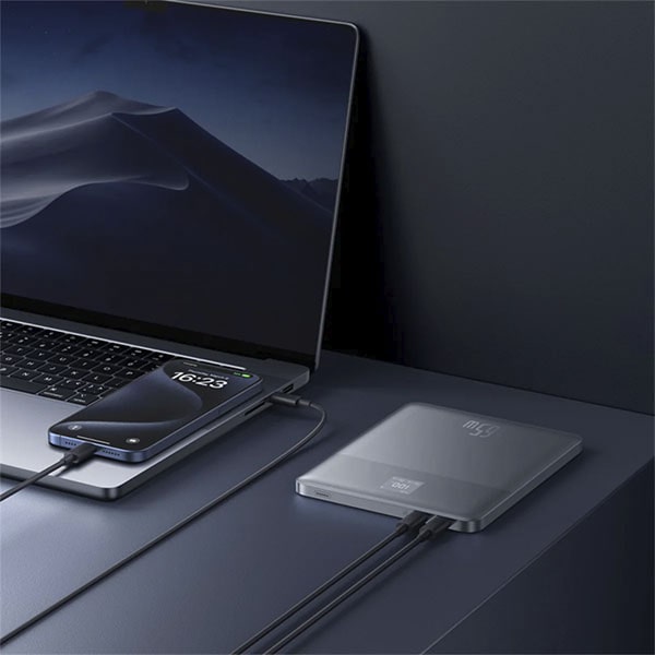 Baseus Blade2 Fast-Charging Power Bank with Digital Display Intelligent Edition 12000mAh 65W  (with Baseus Mini White Series Fast-Charging Cable Type-C to Type-C 100W (20V/5A) 50cm)