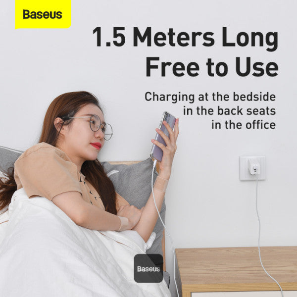Baseus Simple Wisdom Data Cable Kit USB to Lightning 2.4A 2Pack 1.5M - White
