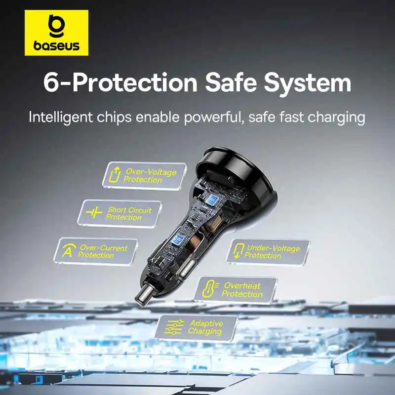Baseus Multi-Port Fast Charge Car Charger C+C+U 152.5W Set