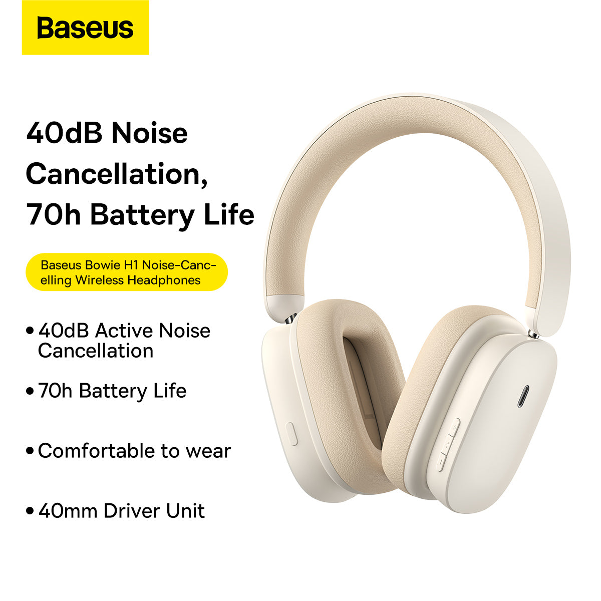 Baseus Bowie H1 Noise-Cancelling Wireless Headphones