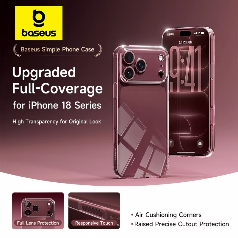 Baseus Simple Phone Case for iPhone 18 Series Clear