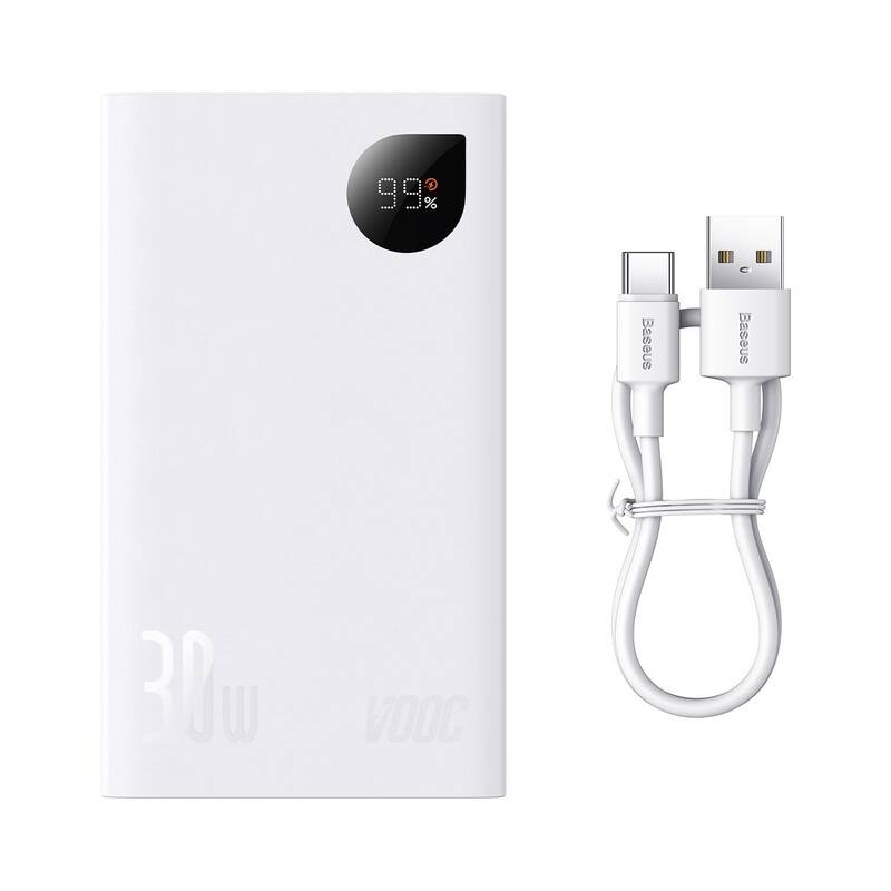 Baseus Adaman2 Digital Display Fast Charge Power Bank 20000mAh 30W （VOOC Edition)（ With Simple Series Charging Cable USB to Type-C 3A 0.3m Black）
