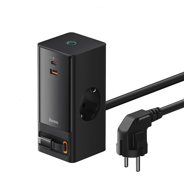 Baseus PowerCombo 65W Digital PowerStrip 3AC+1U+1C+Retractable-C with 1.5m power cord