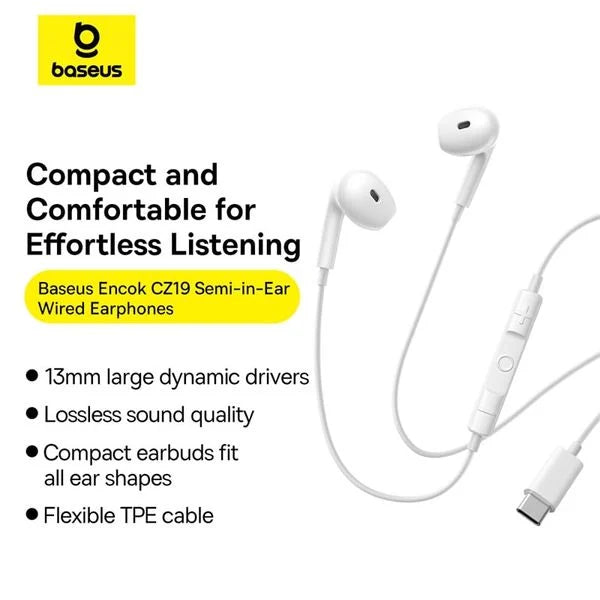 Baseus Encok Type-C lateral in-ear Wired Earphone CZ19